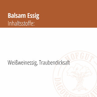 Balsam-Essig Inhaltsangaben