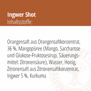 Ingwer Shot Inhaltsangaben