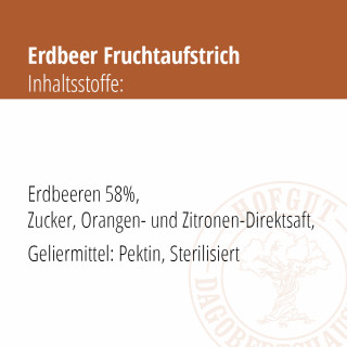 Fruchtaufstrich Erdbeere Inhaltsangaben
