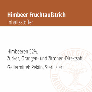 Fruchtaufstrich Himbeere Inhaltsangaben