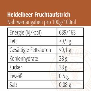 Feldfrisch Fruchtaufstrich Heidelbeere Nährwertangaben